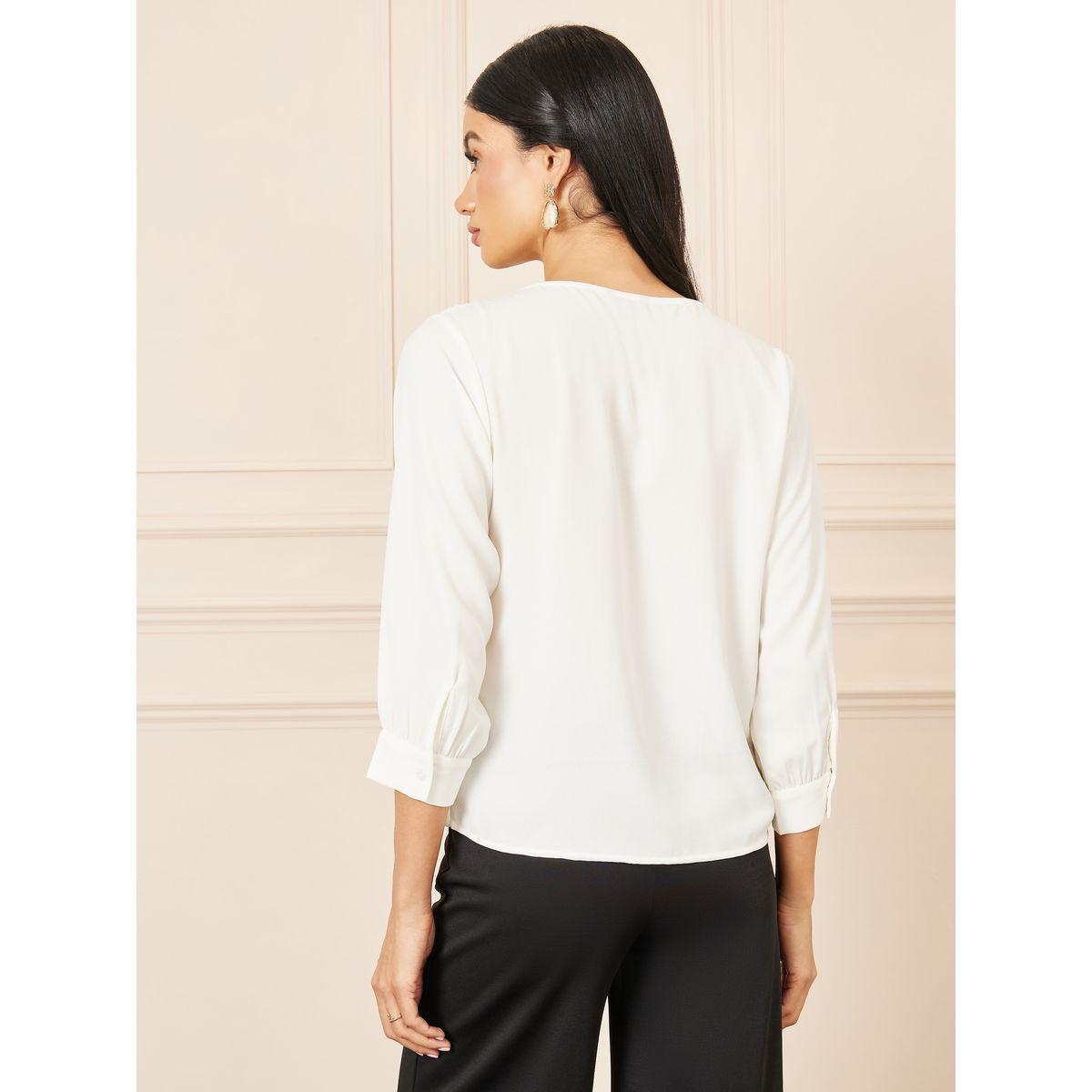 Styli Moss Crepe V Neck Ruffle Detail Top-women-clothing-shirtsandblouses-blouses-image-5