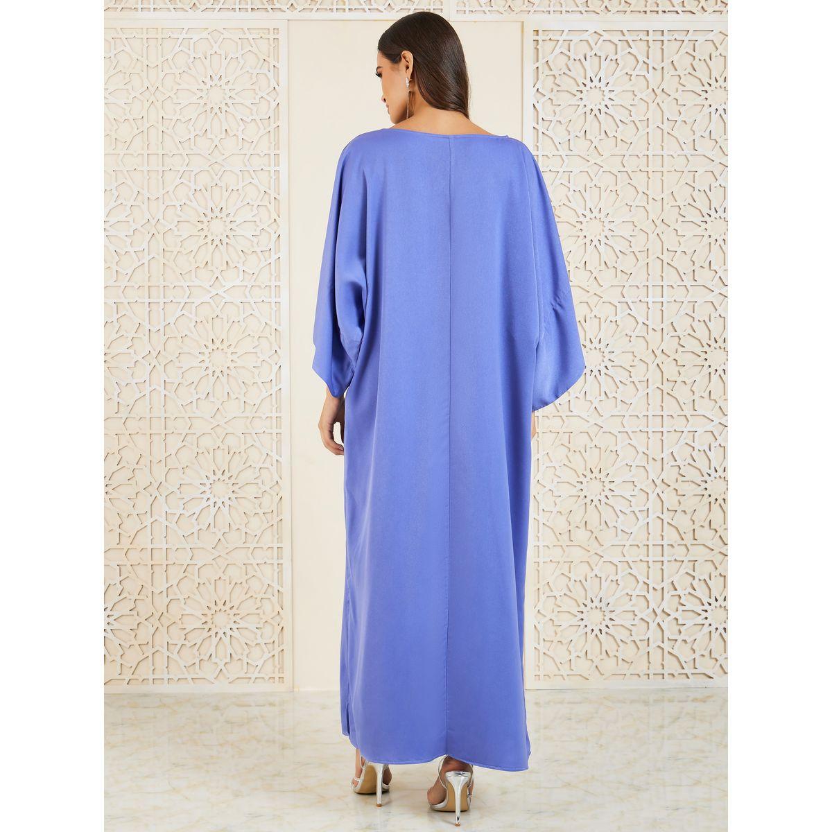 Styli Satin Cape Sleeves Shift Maxi Dress-women-clothing-dresses-image-4