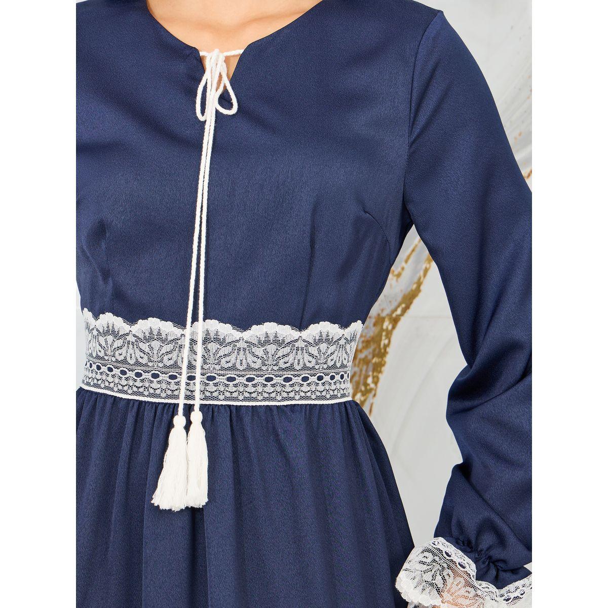 فستان طويل بكسرات وياقة بأربطة-women-clothing-dresses-image-3