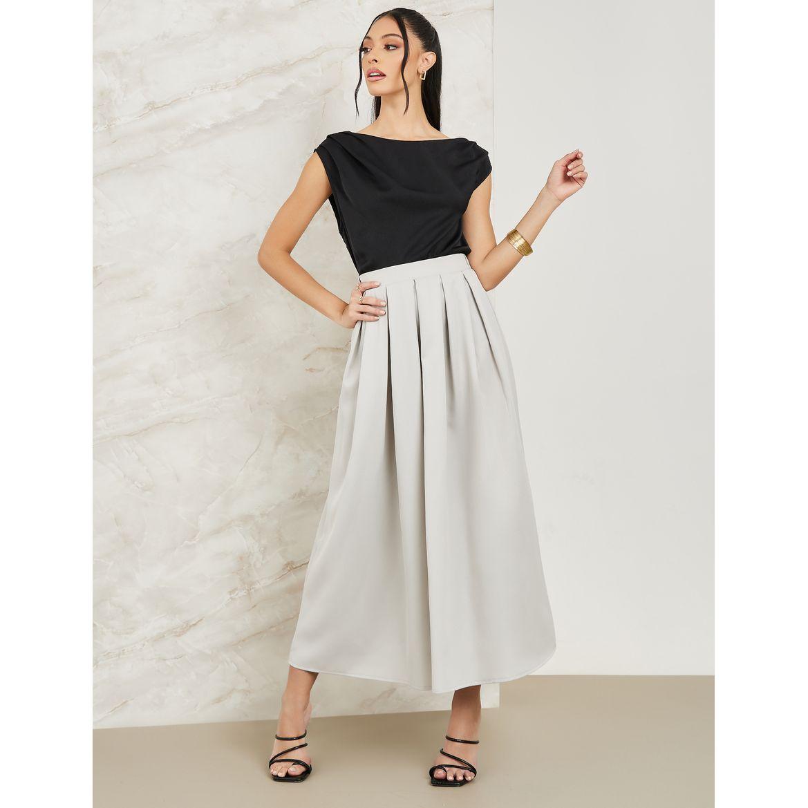 تنورة طويلة مزينة بكسرات-women-clothing-bottoms-skirts-image-1