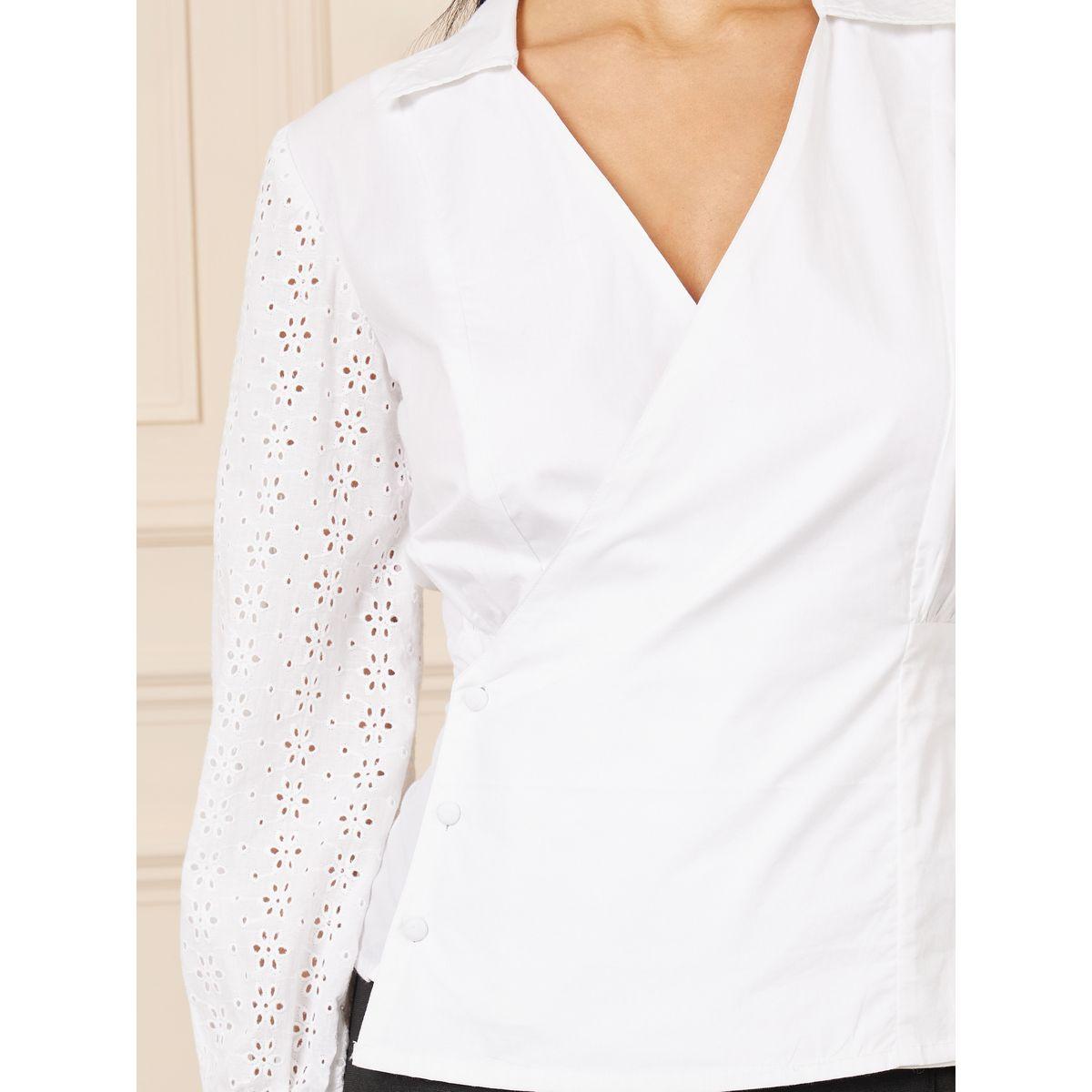 Styli Schiffli Long Sleeves Button Closure Wrap Top-women-clothing-shirtsandblouses-blouses-image-3