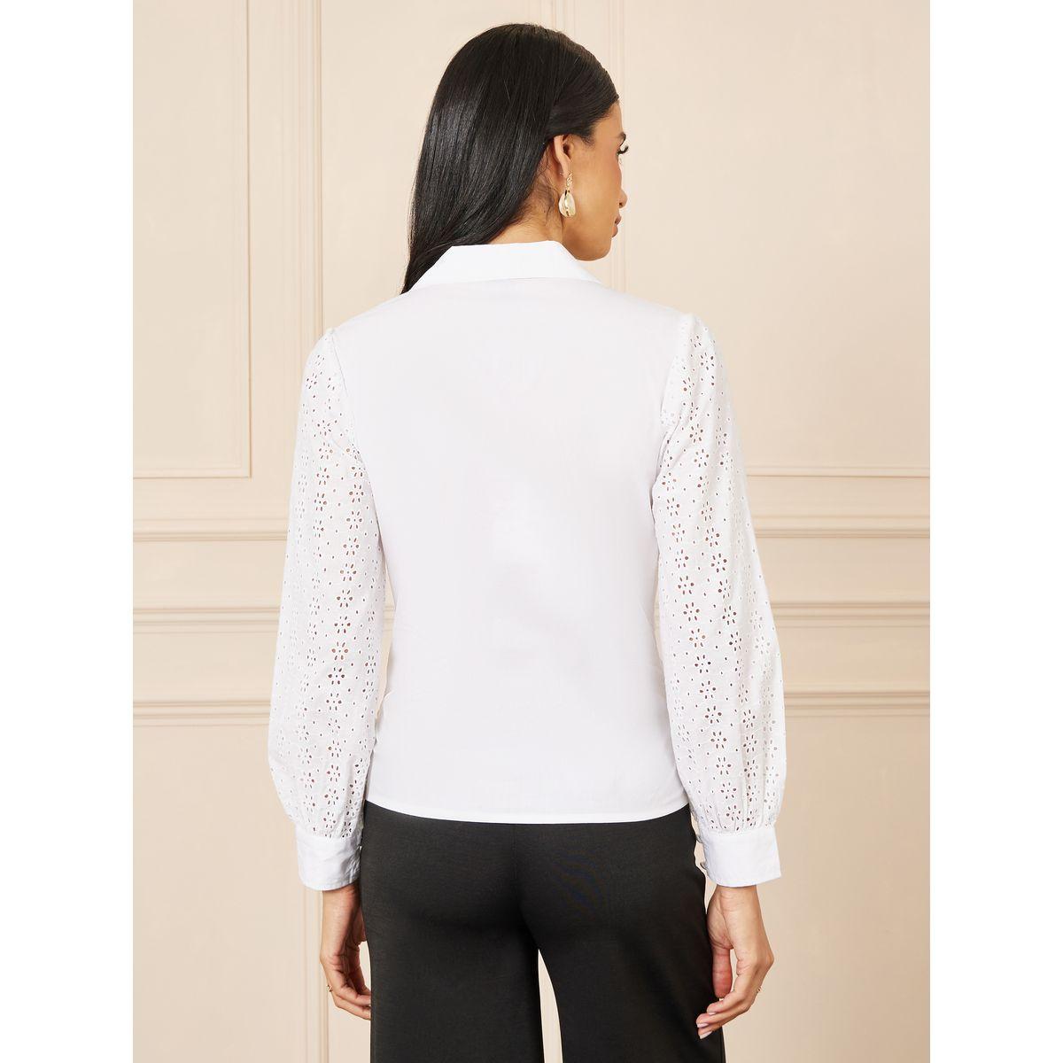 بلوزة بنمط لف واكمام طويلة مع ازرار غلق-women-clothing-shirtsandblouses-blouses-image-4