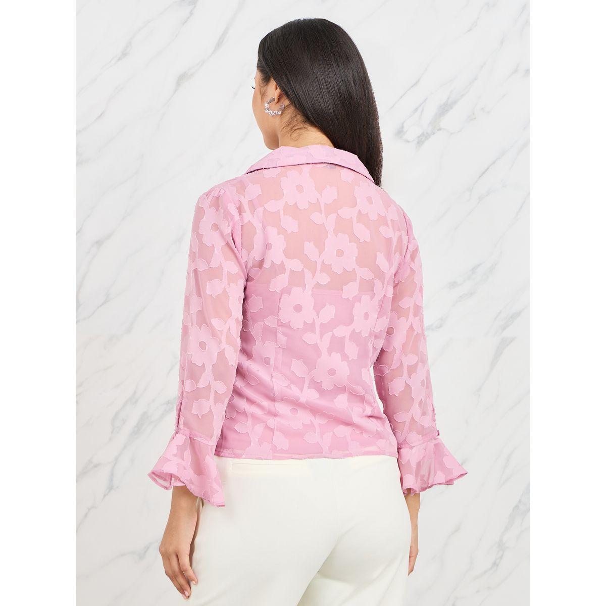 بلوزة بتفاصيل كشكش مع بلوزة كامي-women-clothing-tshirts-image-5