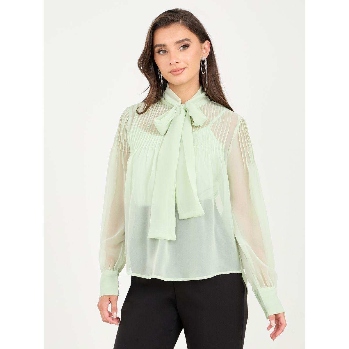 بلوزة بقصة عادية وياقة بأربطة-women-clothing-shirtsandblouses-blouses-image-2