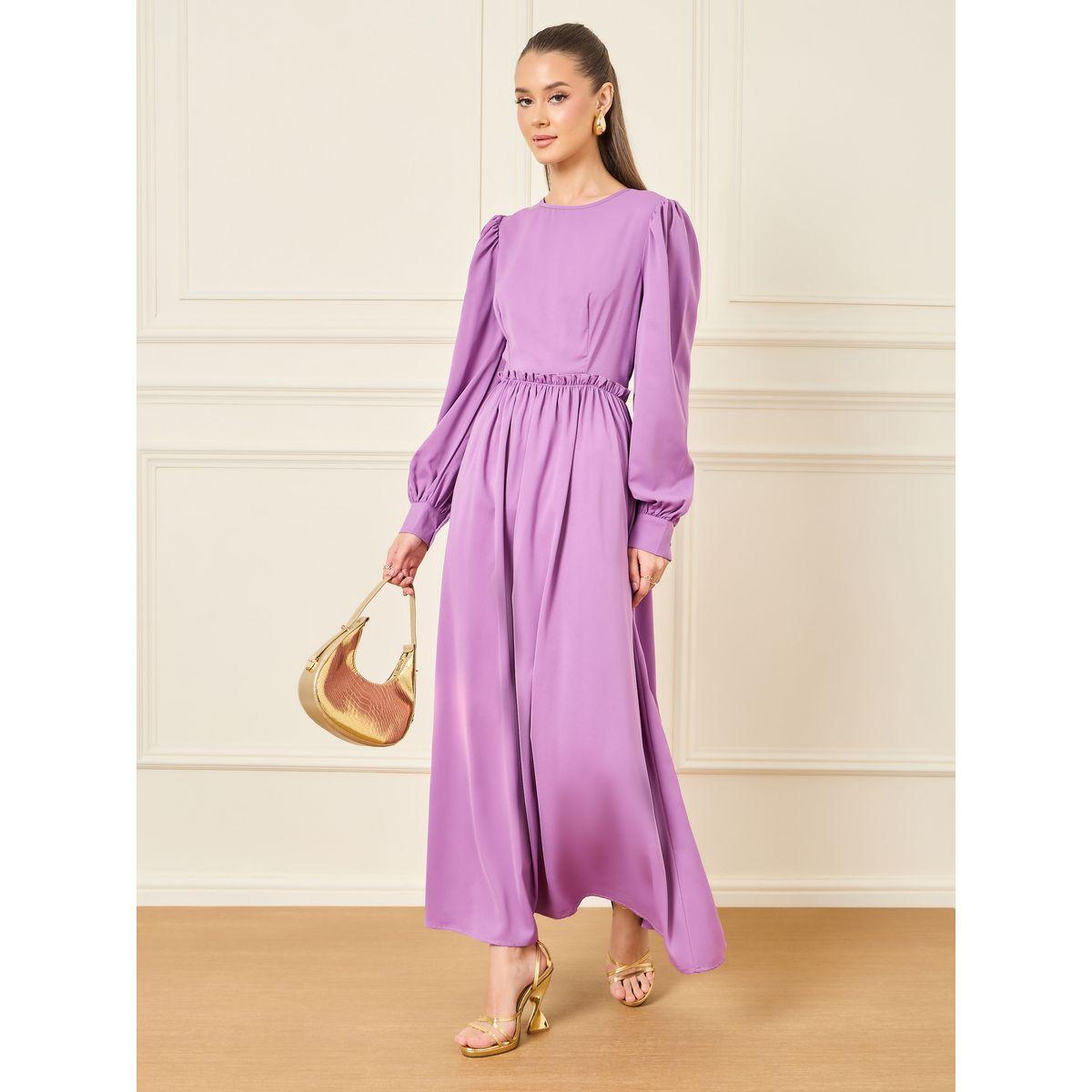 فستان طويل باكمام منفوخة-women-clothing-dresses-image-1