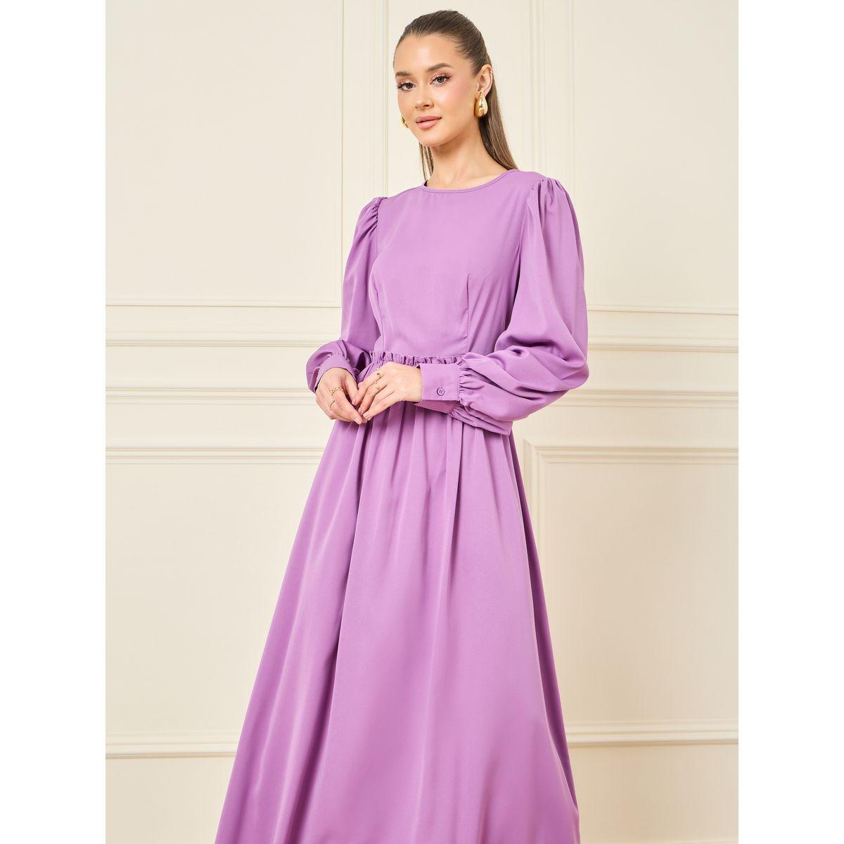 فستان طويل باكمام منفوخة-women-clothing-dresses-image-2