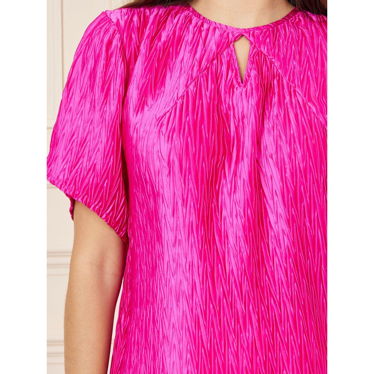 Styli Satin Textured Keyhole Neck Knit Top-women-clothing-shirtsandblouses-blouses-image-4