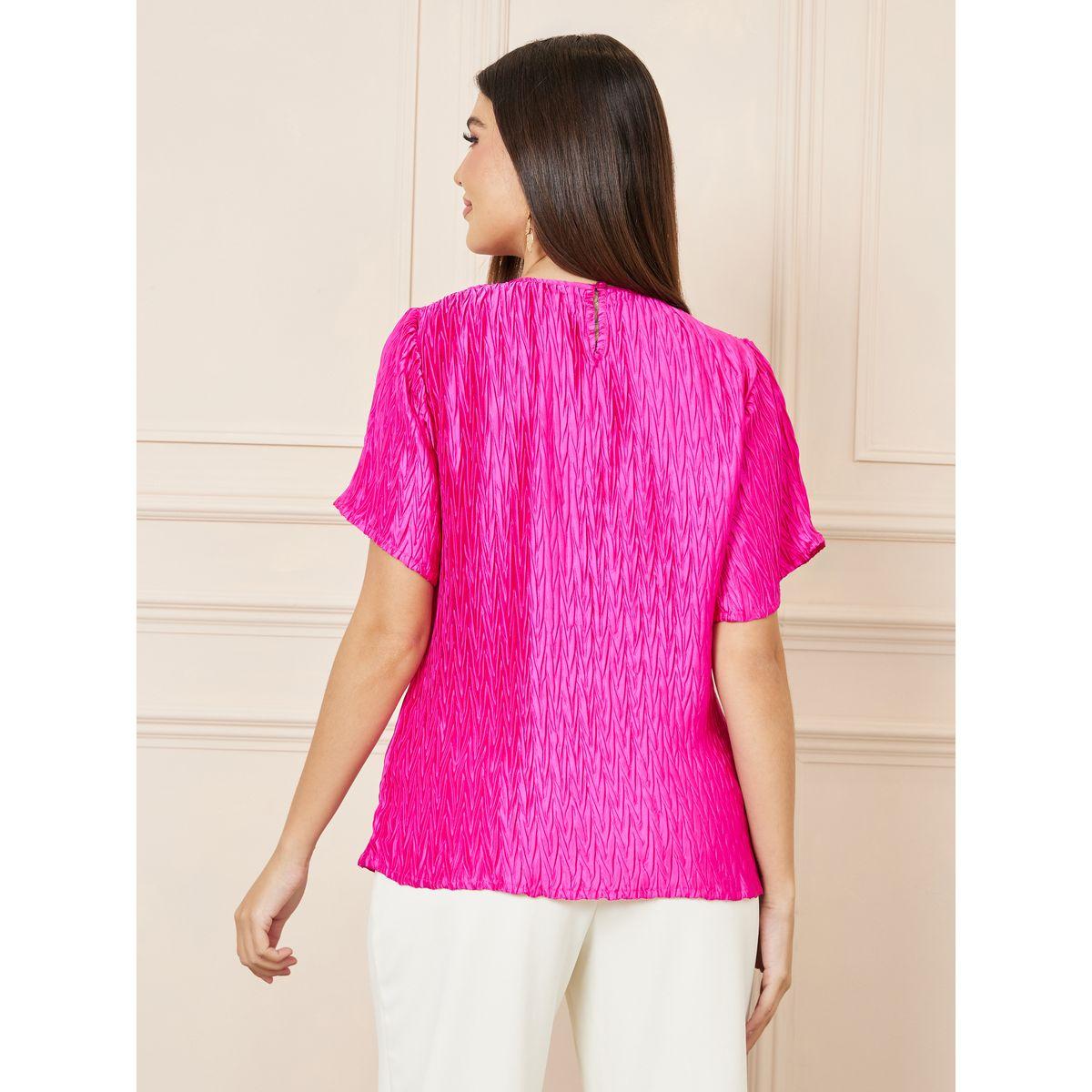 بلوزة ساتان محبوكة بتفاصيل بارزة الملمس-women-clothing-shirtsandblouses-blouses-image-5