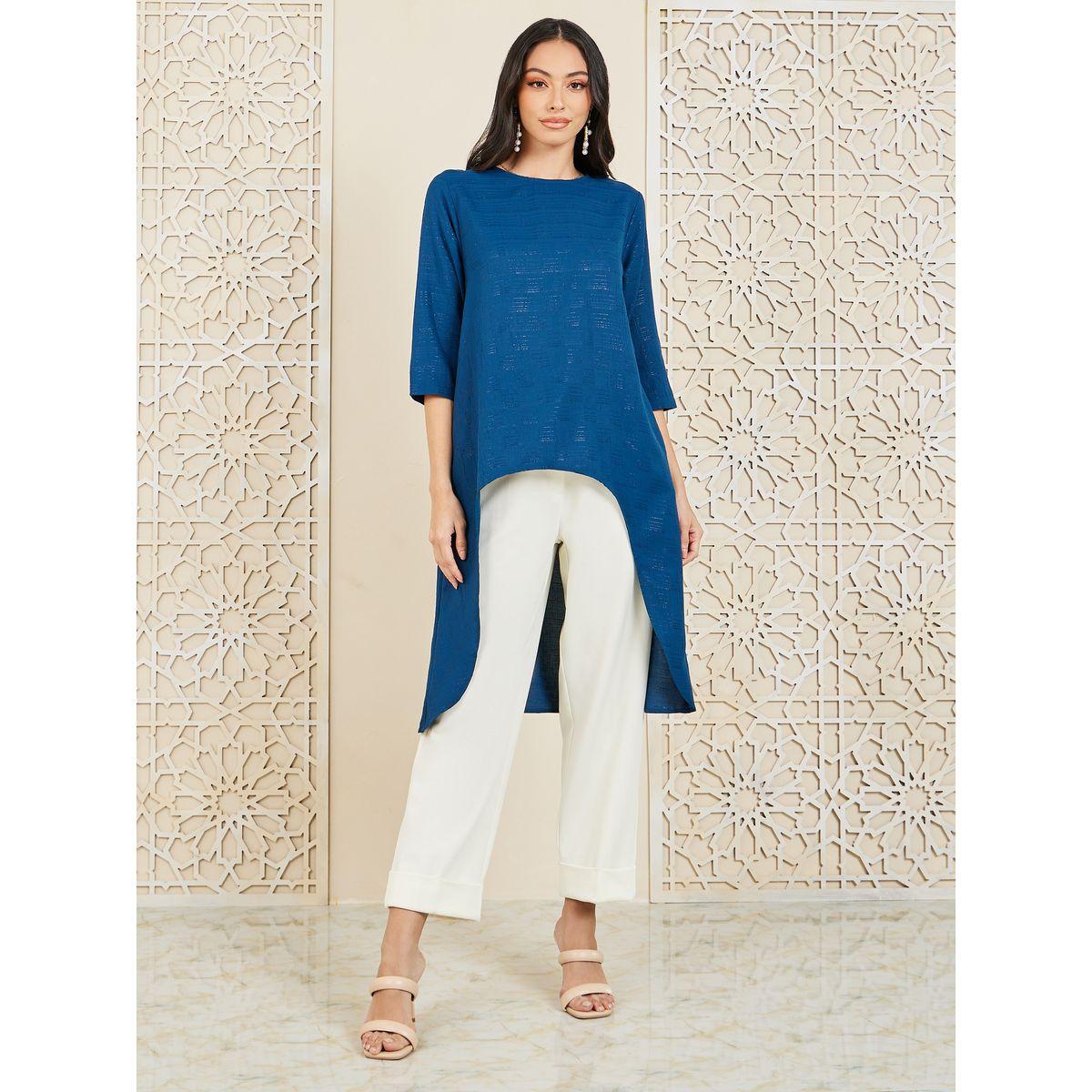 Styli Lurex High Low Hem Tunic Top-women-clothing-shirtsandblouses-blouses-image-1
