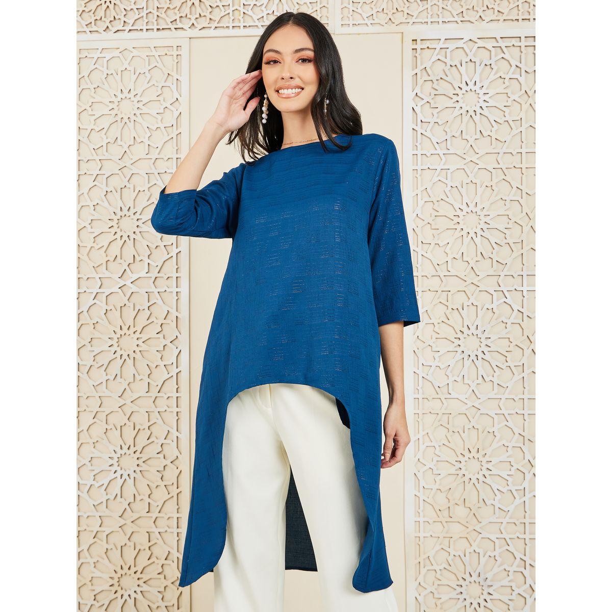Styli Lurex High Low Hem Tunic Top-women-clothing-shirtsandblouses-blouses-image-2