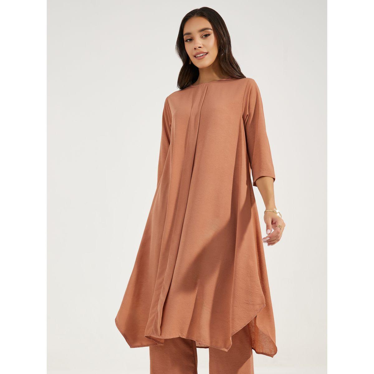 Styli Front Pleat 3/4 Sleeves Regular Fit Tunic-women-clothing-shirtsandblouses-blouses-image-1