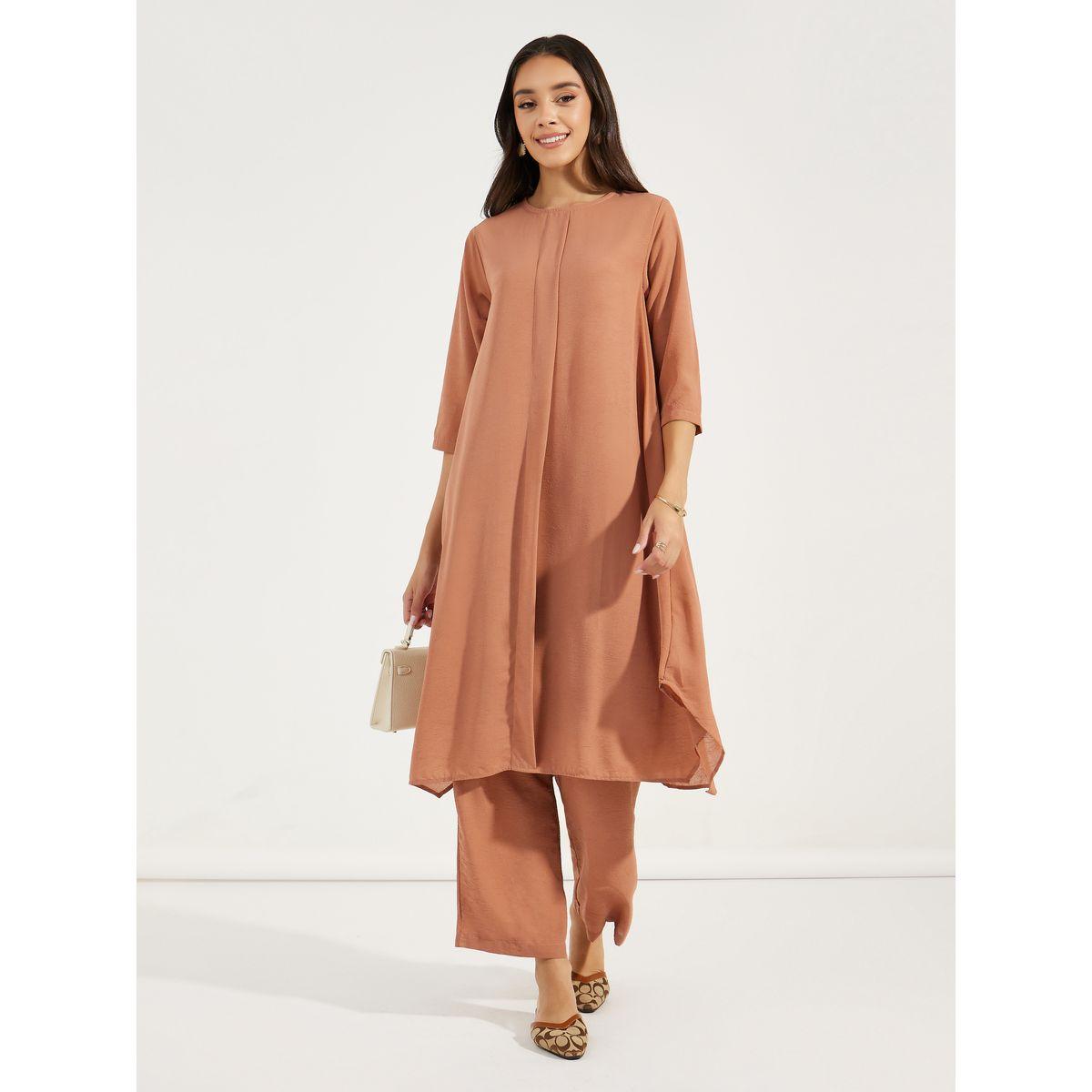 Styli Front Pleat 3/4 Sleeves Regular Fit Tunic-women-clothing-shirtsandblouses-blouses-image-2