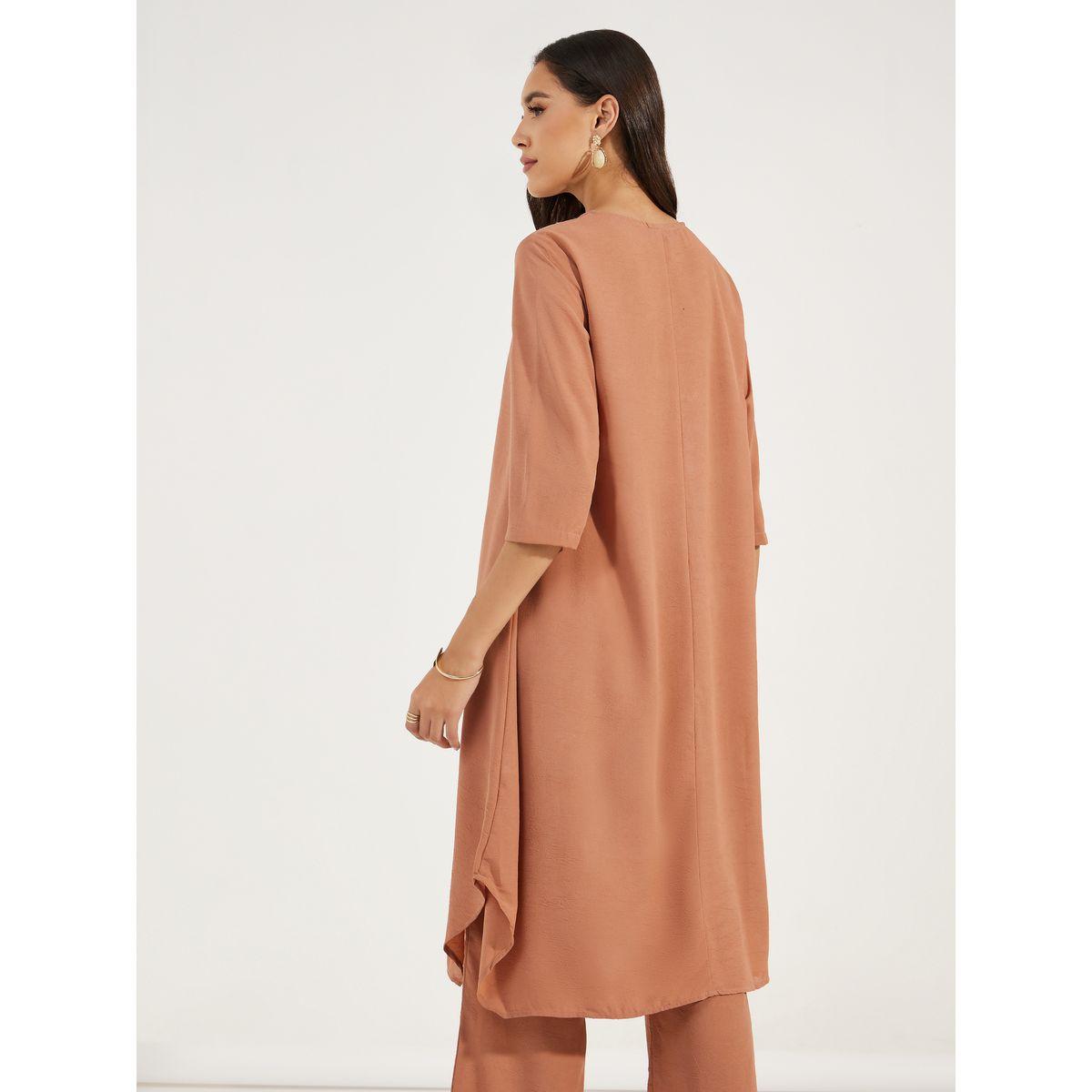 Styli Front Pleat 3/4 Sleeves Regular Fit Tunic-women-clothing-shirtsandblouses-blouses-image-4