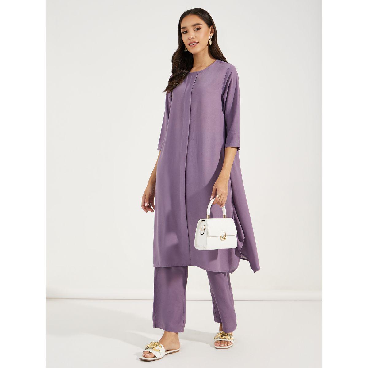 Styli Front Pleat 3/4 Sleeves Regular Fit Tunic-women-clothing-shirtsandblouses-blouses-image-2
