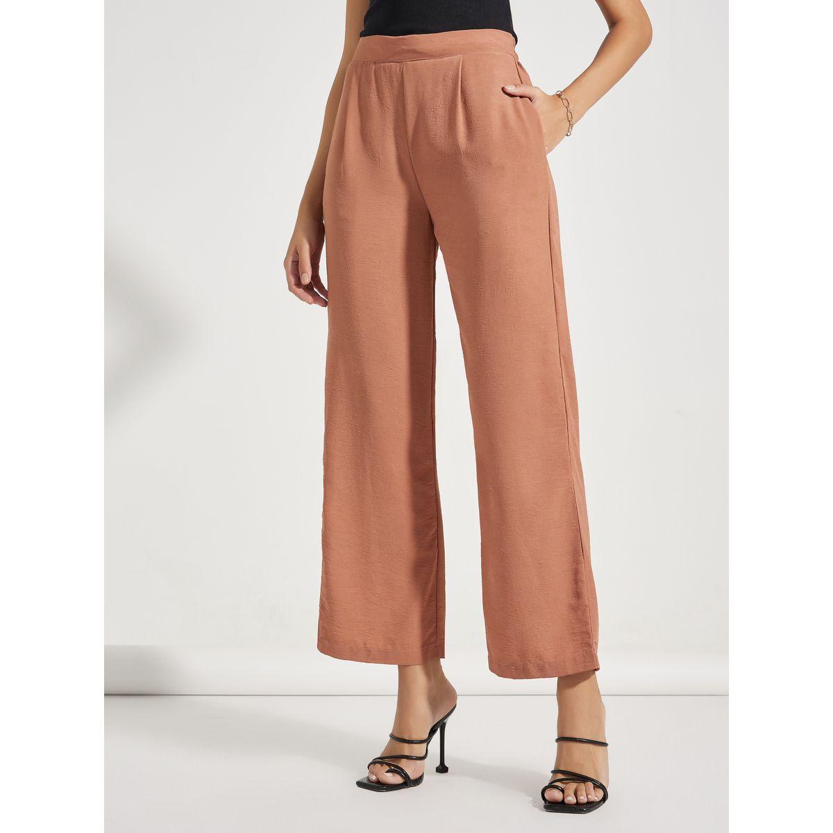 Styli Textured Wide Leg Pants with Pockets-women-clothing-bottoms-trousers-image-1