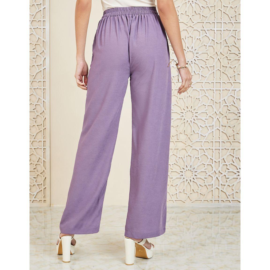 Styli Textured Wide Leg Pants with Pockets-women-clothing-bottoms-trousers-image-4
