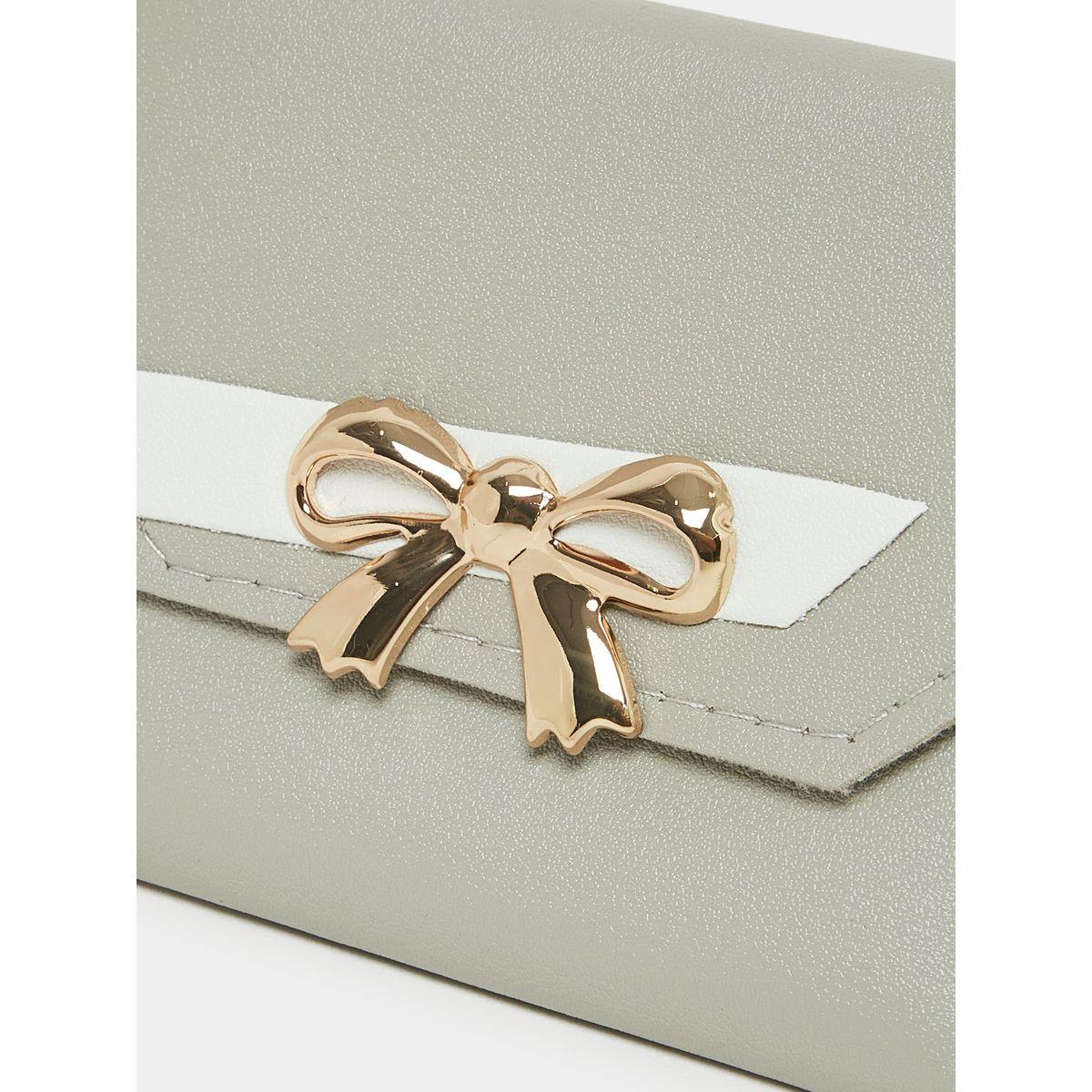 محفظة بطية إغلاق مع حلية بنمط فيونكة-women-bagsandwallets-wallets-image-2