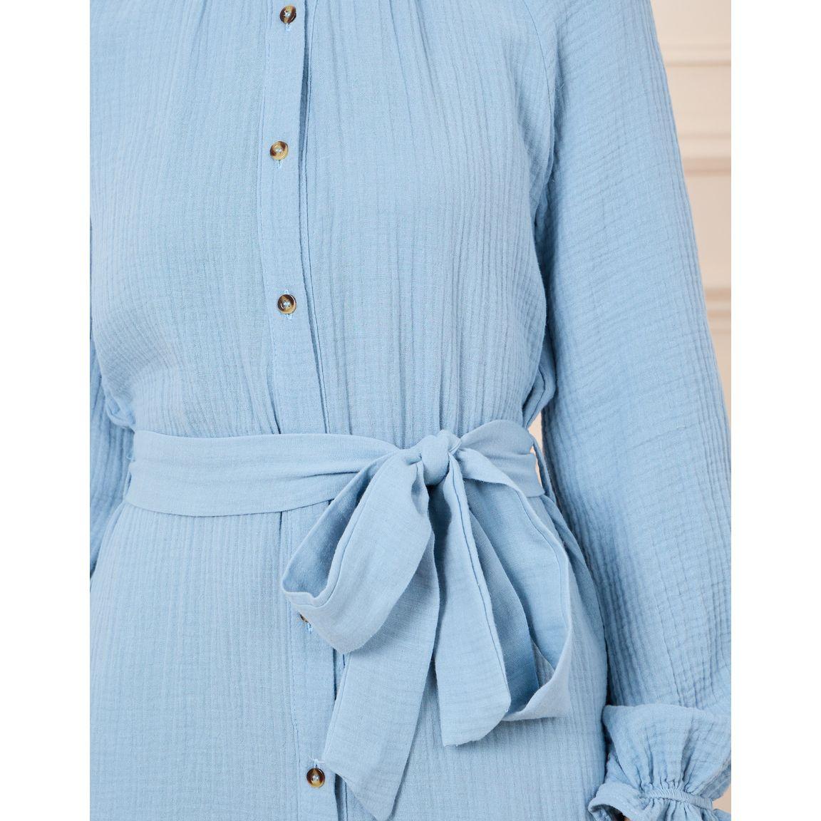 فستان ميدي بأزرار مع رباط خصر-women-clothing-dresses-image-3