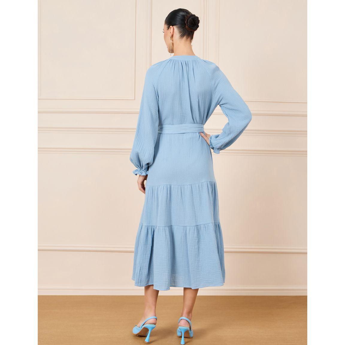 فستان ميدي بأزرار مع رباط خصر-women-clothing-dresses-image-4