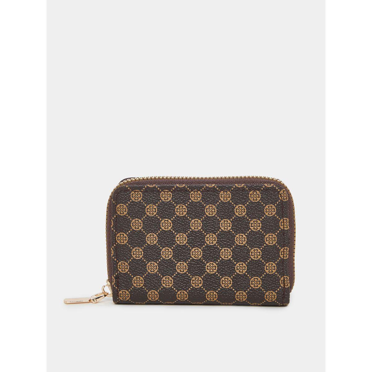 محفظة بطبعة مونوغرام وسحَّاب دائرية-women-bagsandwallets-wallets-image-3