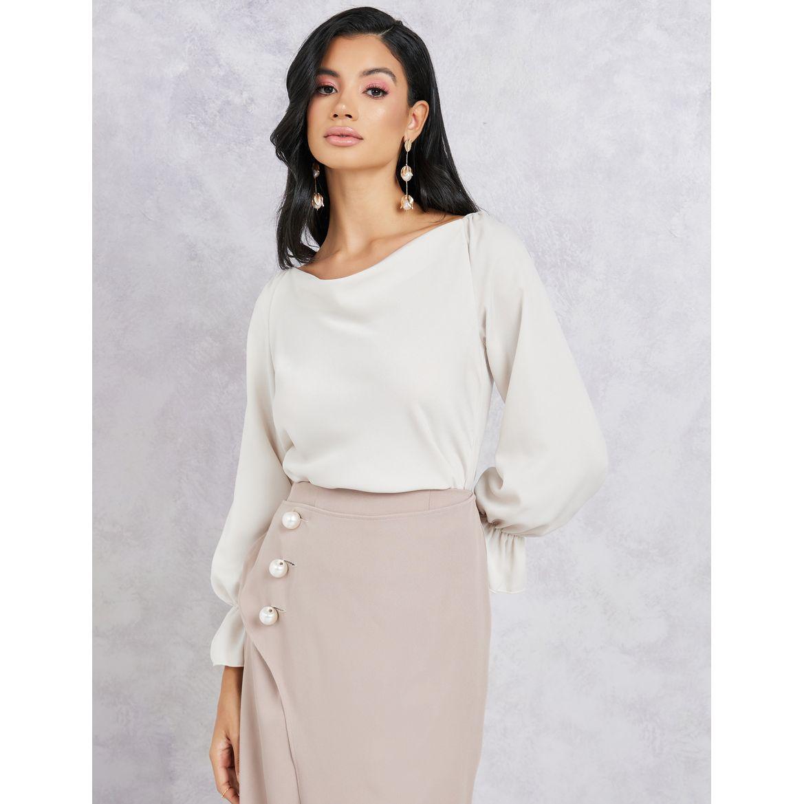 Styli Solid Wide Neck Satin Blouse-women-clothing-shirtsandblouses-blouses-image-1