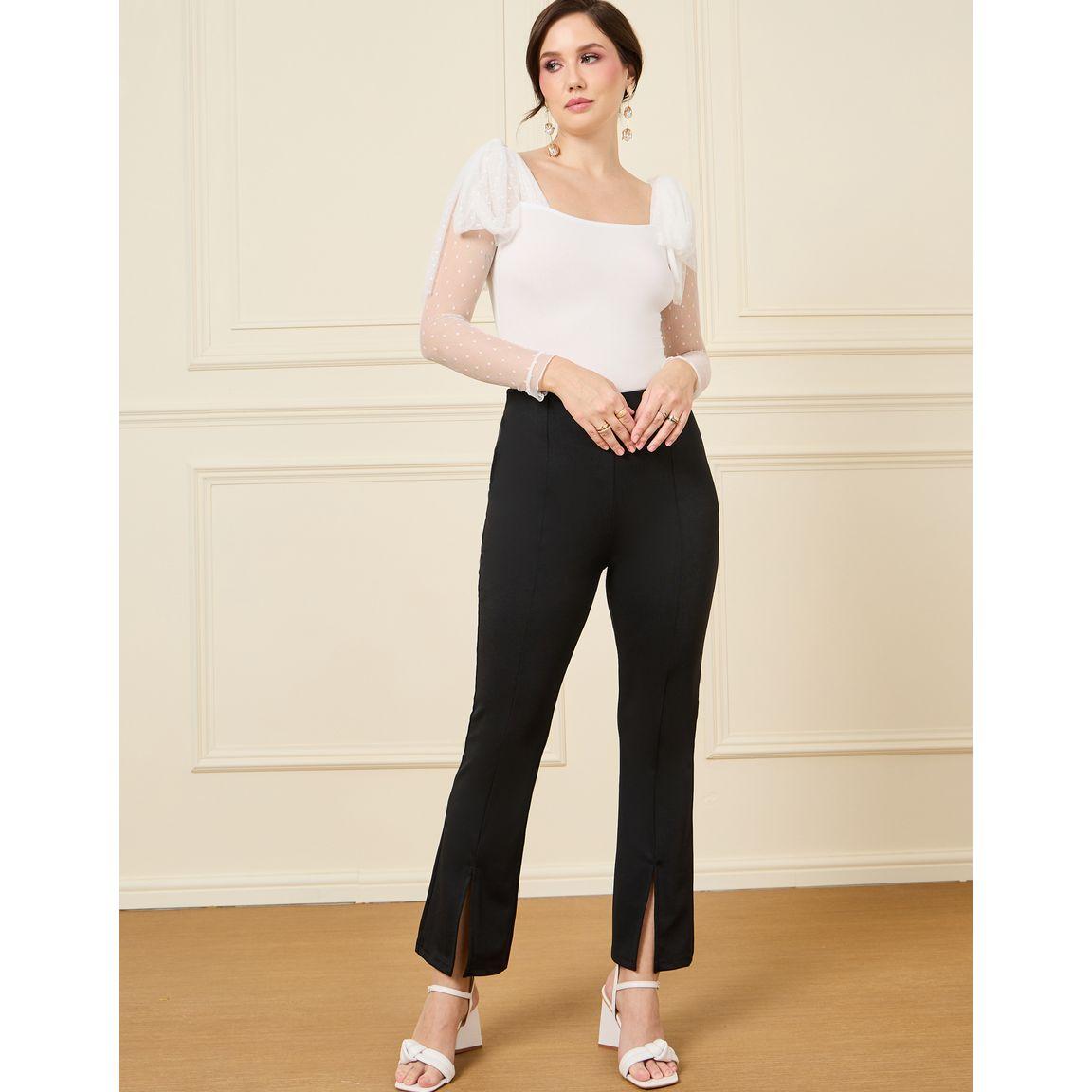 Styli Polka Sheer Sleeve Fringe Detail Bodysuit-women-clothing-tshirts-image-2