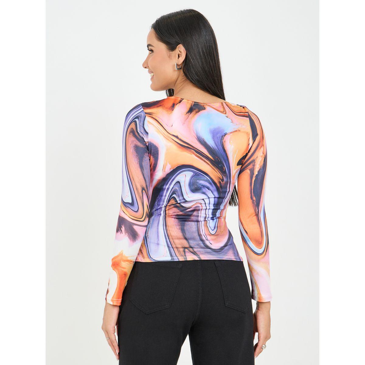 Styli Abstract Print High Neck Long Sleeve Knit Top-women-clothing-shirtsandblouses-blouses-image-5