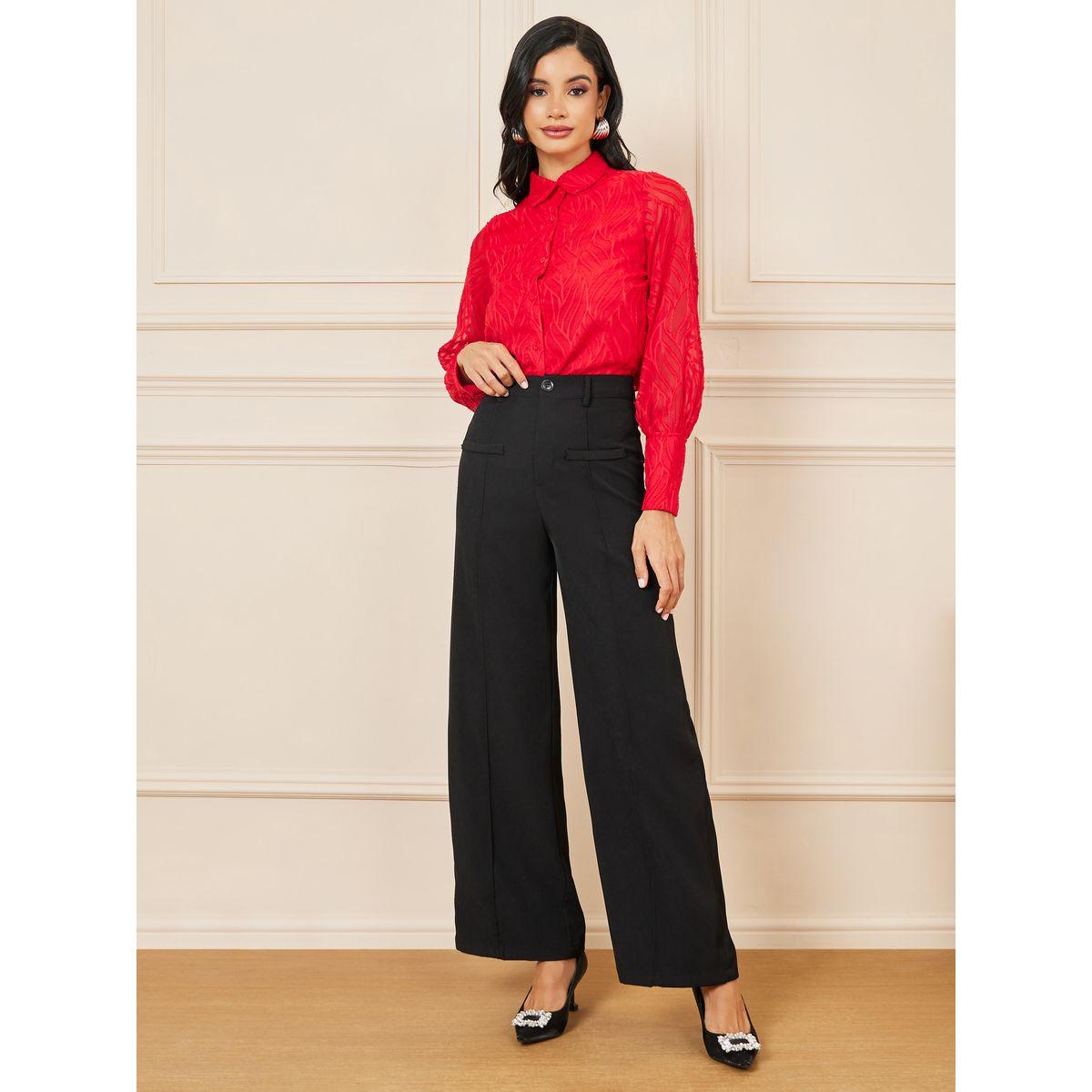 بلوزة بتفاصيل جاكار واكمام طويلة-women-clothing-shirtsandblouses-shirts-image-2