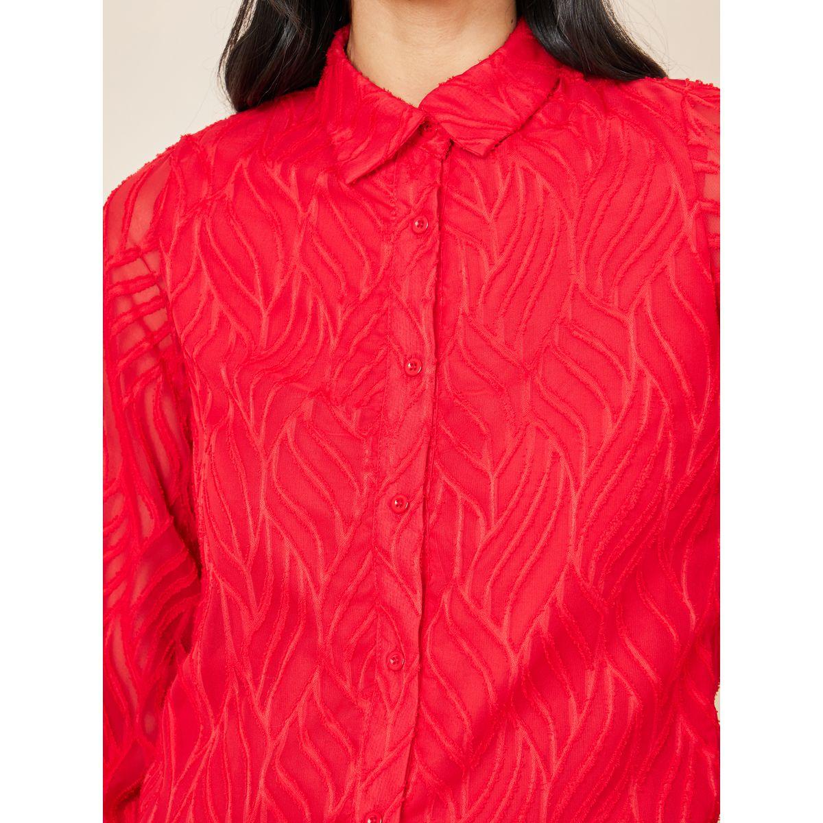 بلوزة بتفاصيل جاكار واكمام طويلة-women-clothing-shirtsandblouses-shirts-image-4