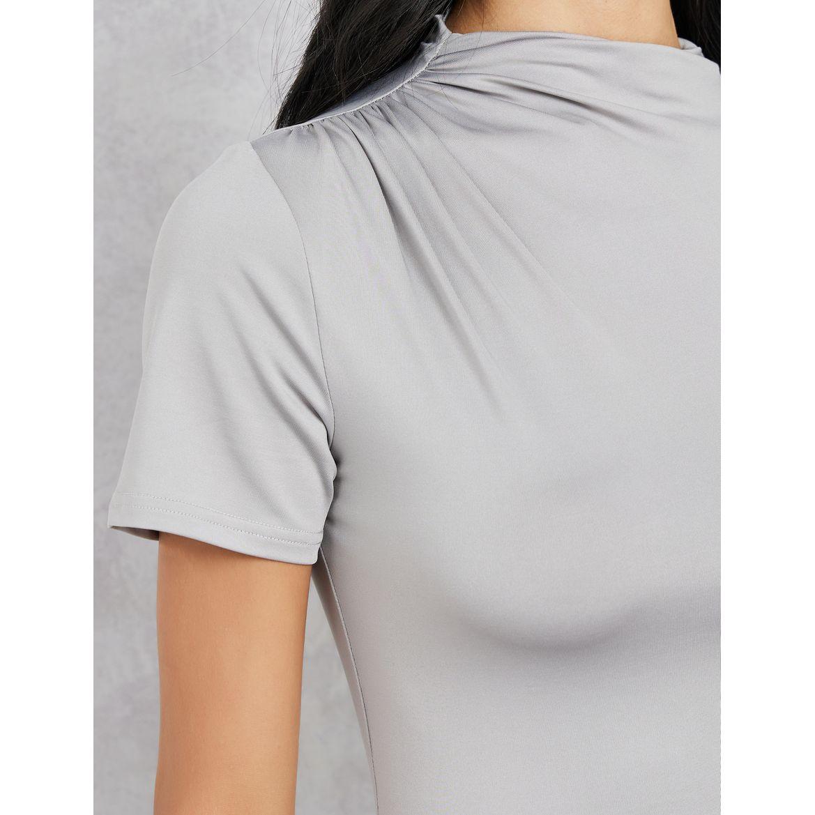 Styli Solid High Neck Fitted Bodysuit-women-clothing-tshirts-image-3