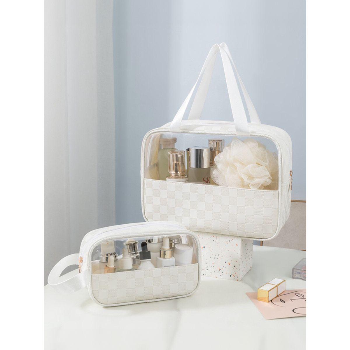 Styli Checked Transparent Wash Bag-travel-accessories-image-2