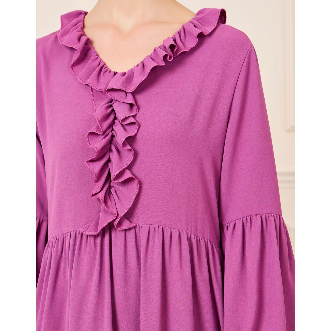 فستان طويل مزين بكسرات وكشكش-women-clothing-dresses-image-3