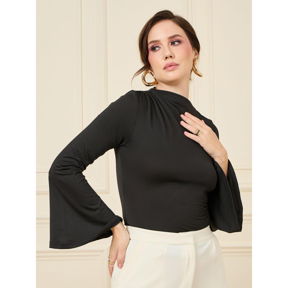 بلوزة محبوكة بياقة عالية-women-clothing-shirtsandblouses-blouses-image-1