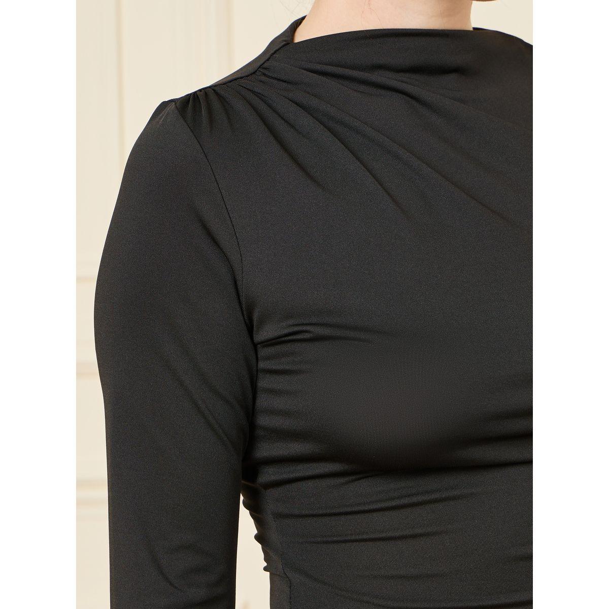 Styli Solid High Neck Bell Sleeve Fitted Knit Top-women-clothing-shirtsandblouses-blouses-image-4