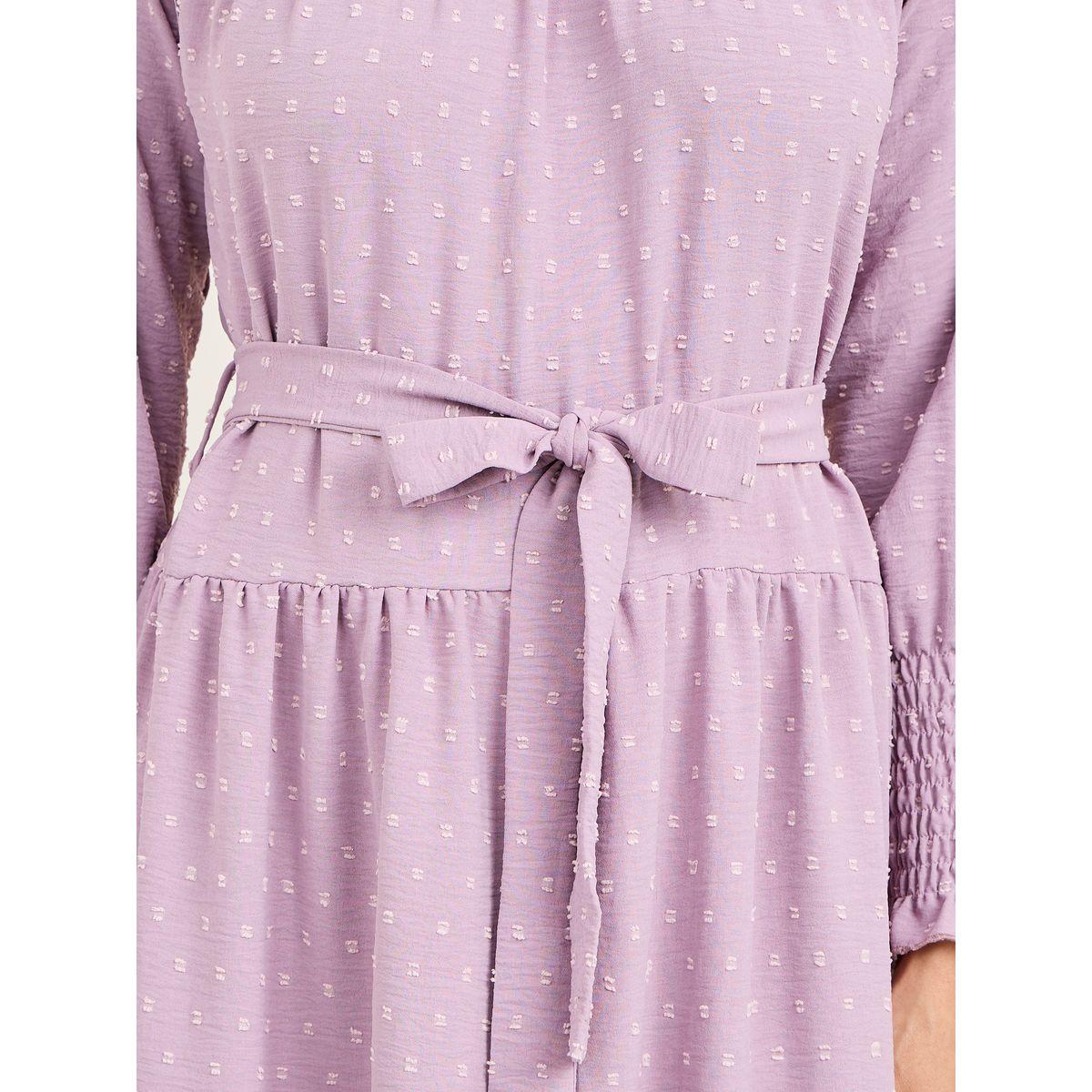 Styli Dobby Smocked Ruffle Detail A-Line Maxi Dress-women-clothing-dresses-image-3