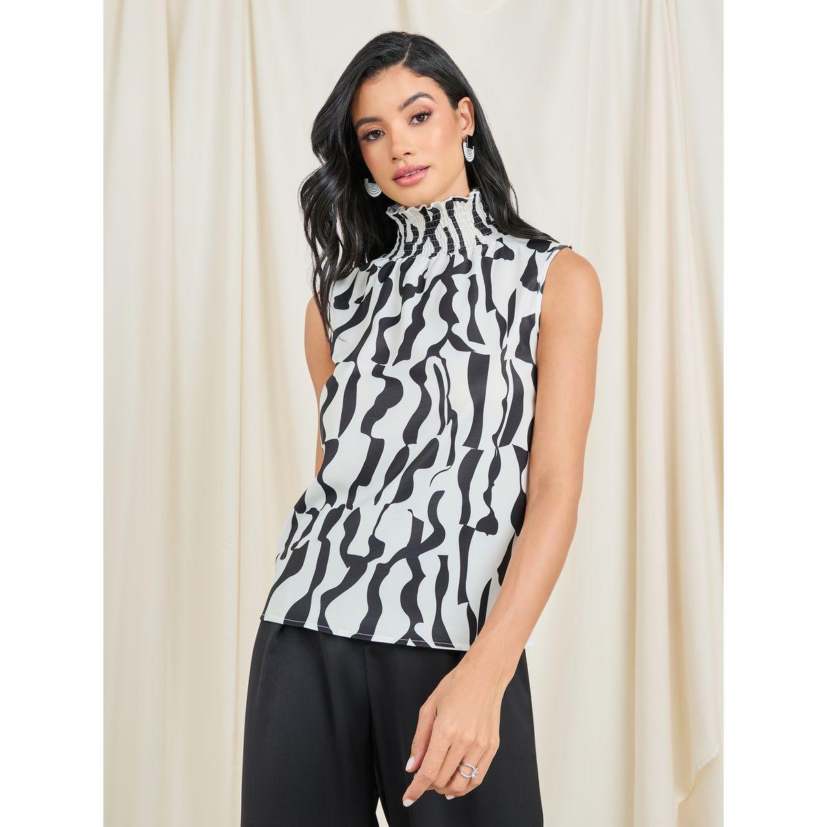 Styli Abstract Print High Neck Sleeveless Blouse-women-clothing-shirtsandblouses-blouses-image-3