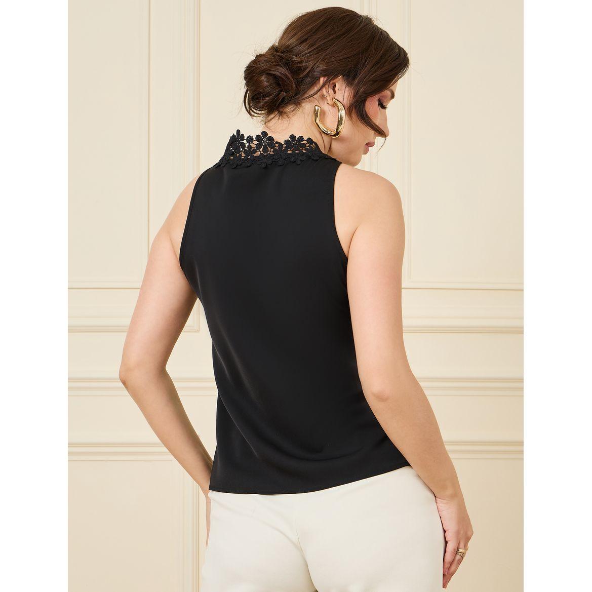 بلوزة كامي بتفاصيل محبوكة-women-clothing-tshirts-image-5