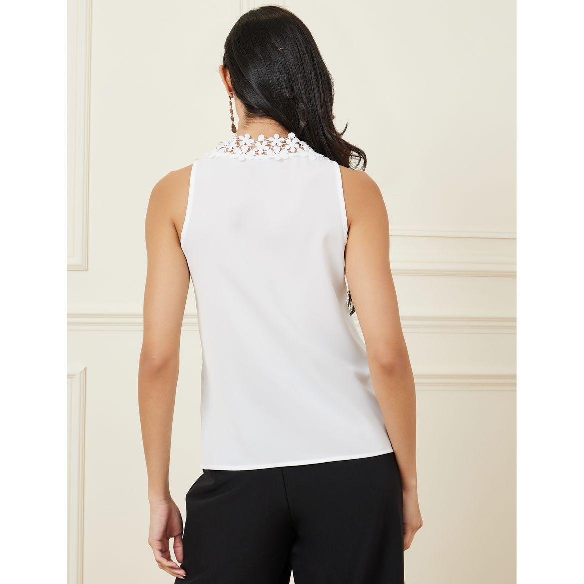 Styli Embroidered Floral Fringe Detail Knit Cami-women-clothing-tshirts-image-4