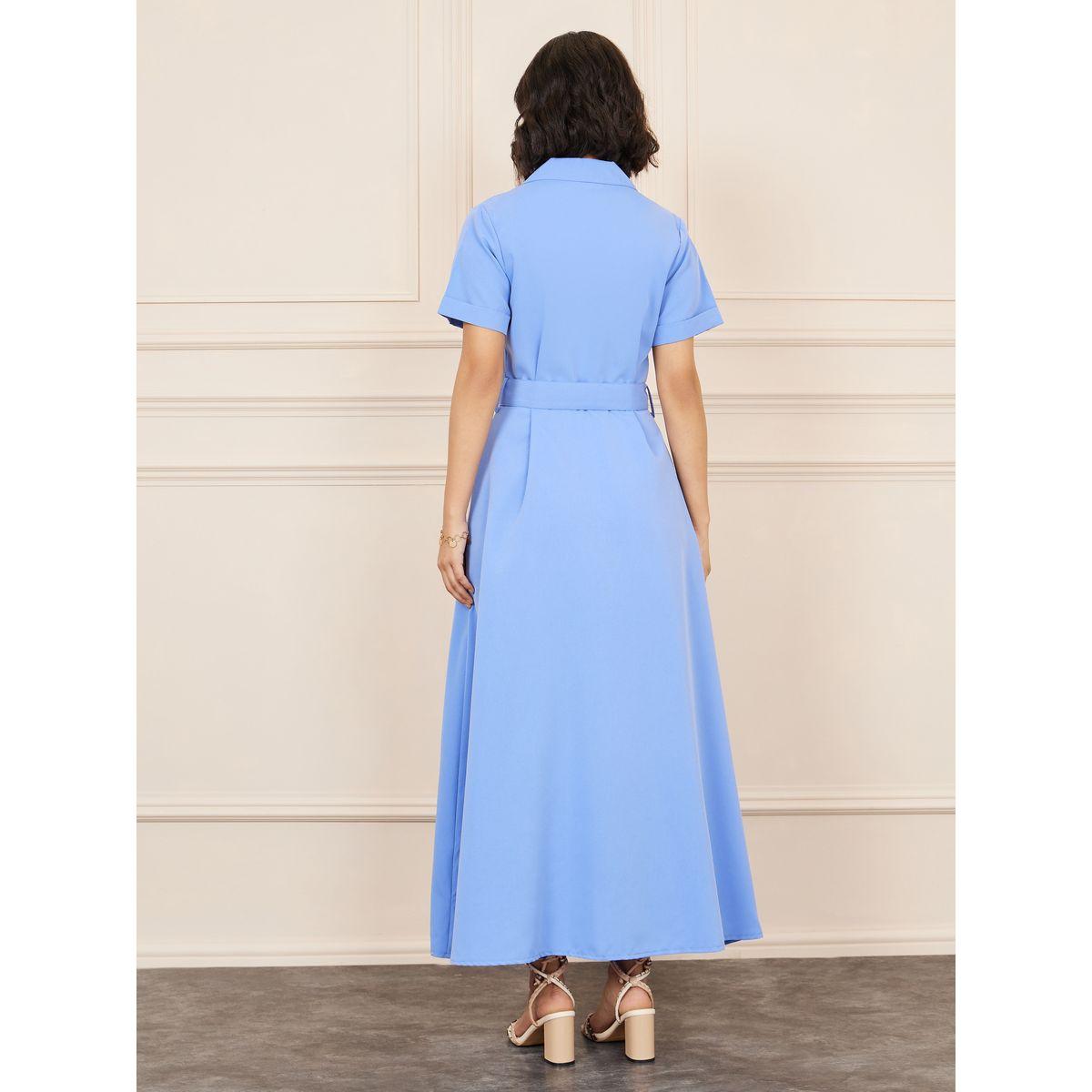 فستان طويل بتفاصيل جيوب مع حزام خصر-women-clothing-dresses-image-4