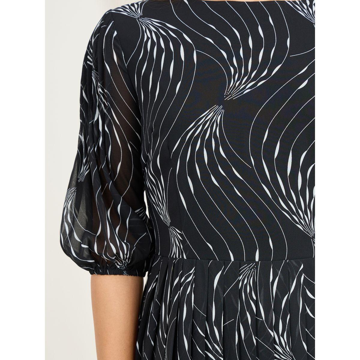 فستان ميدي بطبعة مجردة وكسرات-women-clothing-dresses-image-4