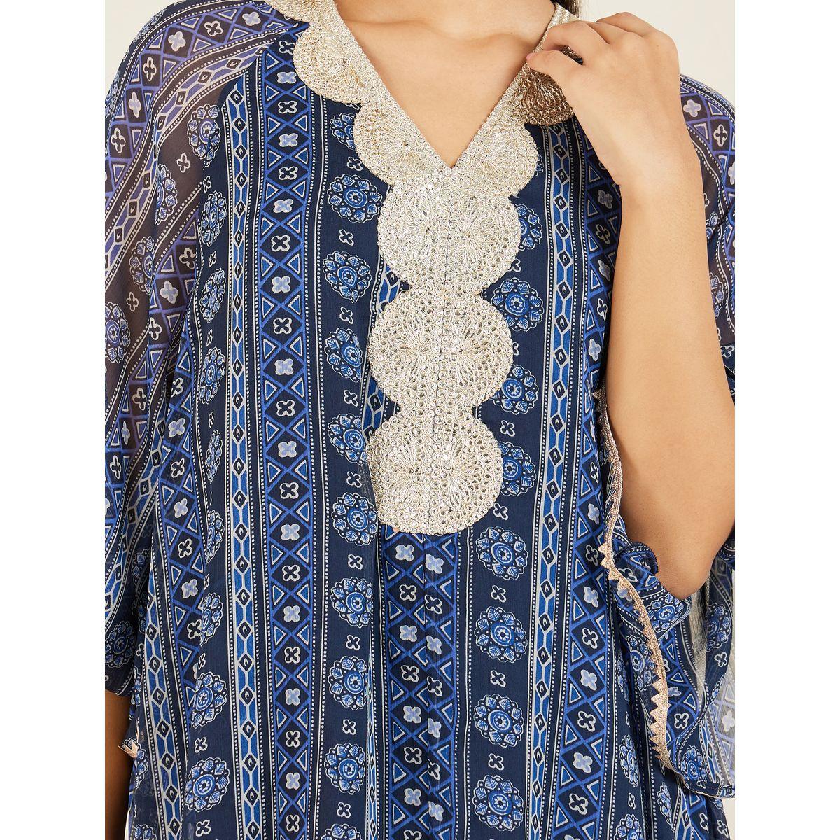 Styli Bohemian Print Lace Detail Jalabiya-women-arabicclothing-jalabiyas-image-3