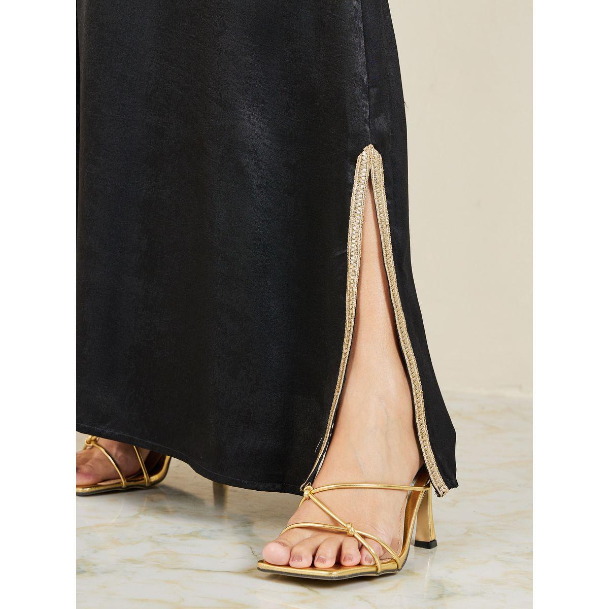 Styli Embroidered Lace Trim Jalabiya with Side Slits-women-arabicclothing-jalabiyas-image-4