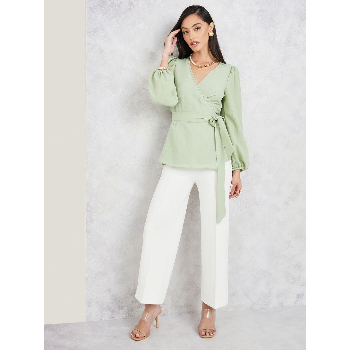 بلوزة سادة بنمط لف واربطة-women-clothing-shirtsandblouses-blouses-image-3