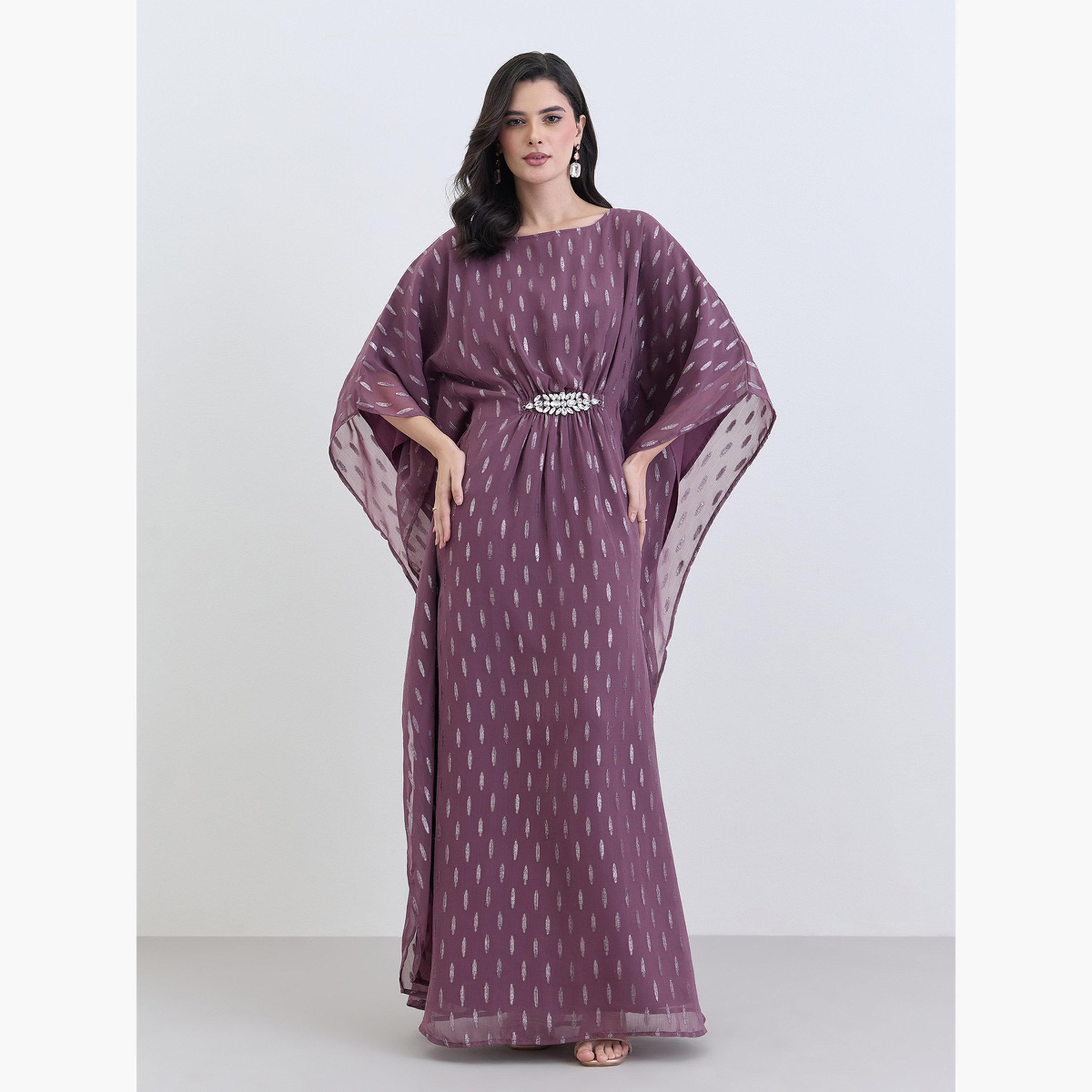 فستان قفطان ماكسي شيفون مزين-women-arabicclothing-kaftan-image-1