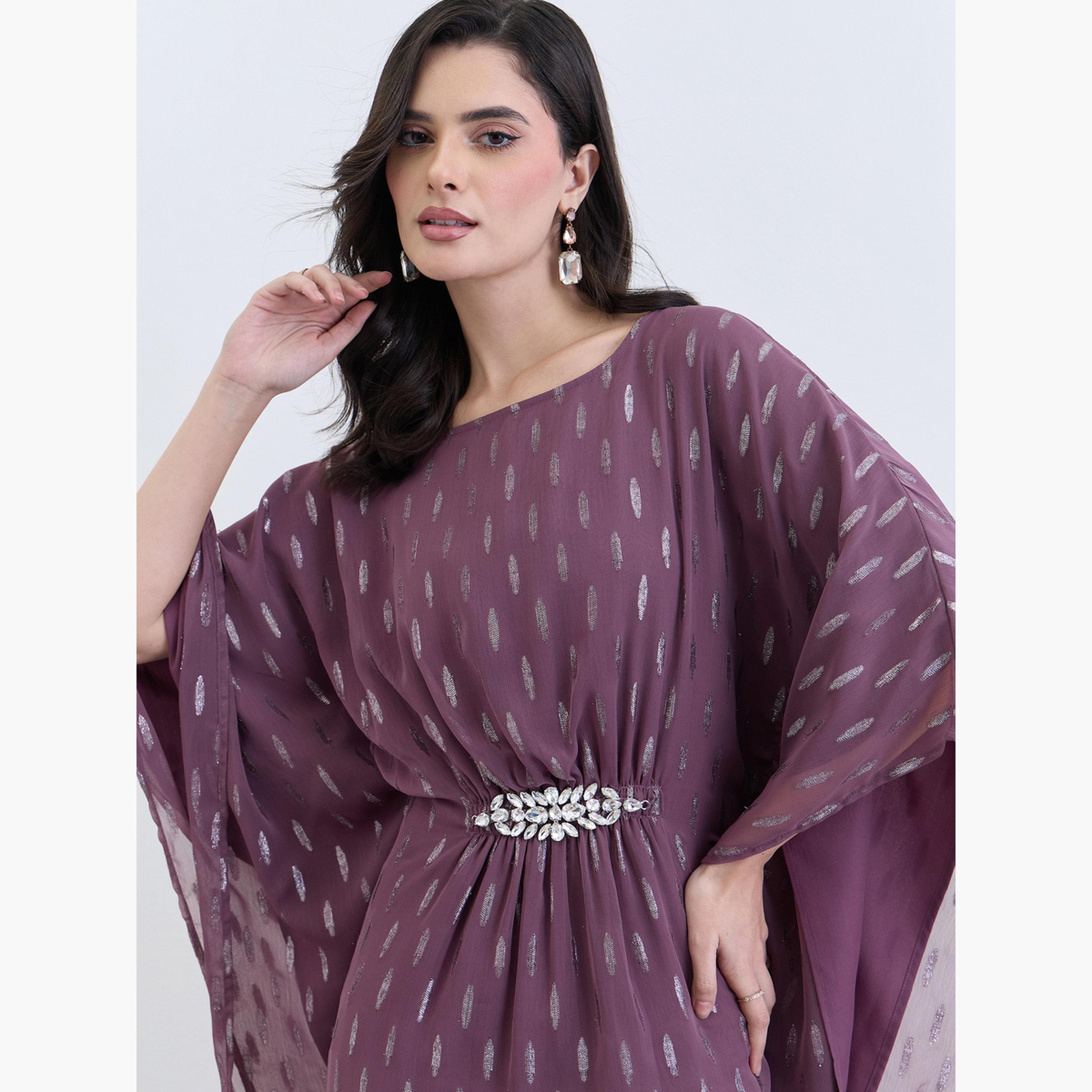 فستان قفطان ماكسي شيفون مزين-women-arabicclothing-kaftan-image-4
