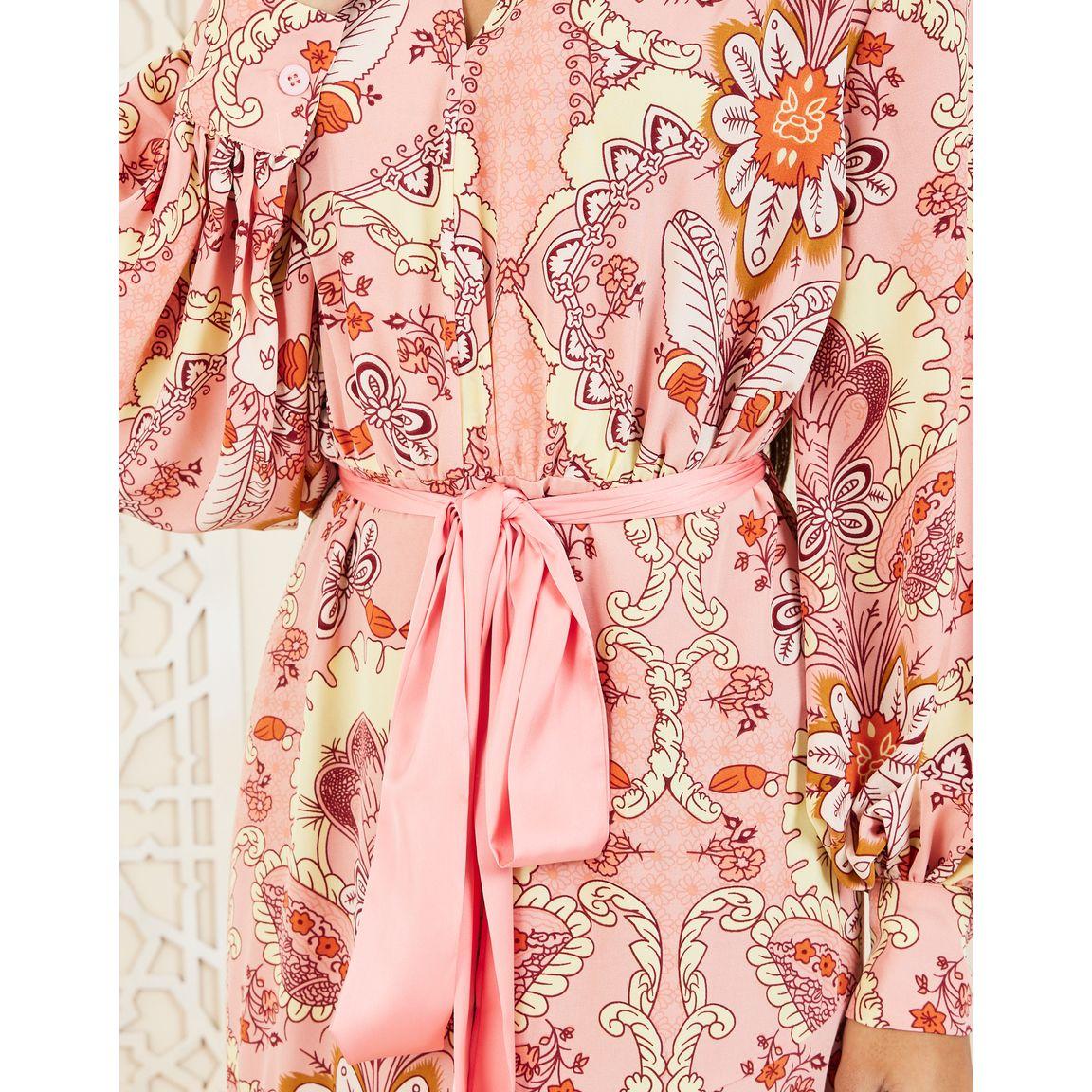 Styli Floral Print A-Line Maxi Dress with Self Tie Up-women-clothing-dresses-image-3