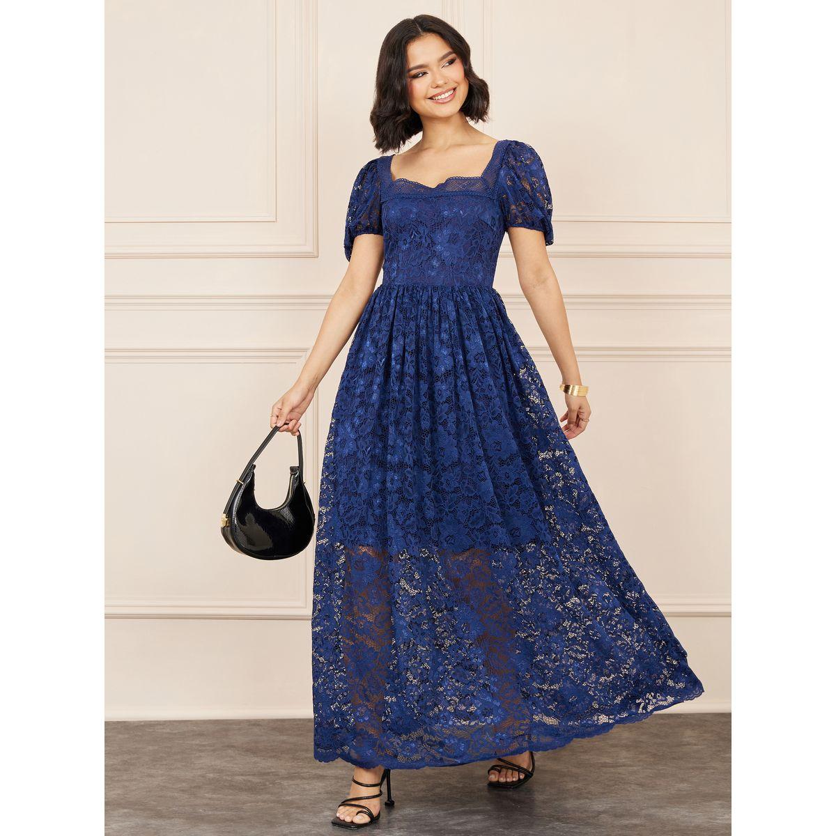 Styli All Over Lace A-Line Maxi Dress-women-clothing-dresses-image-1