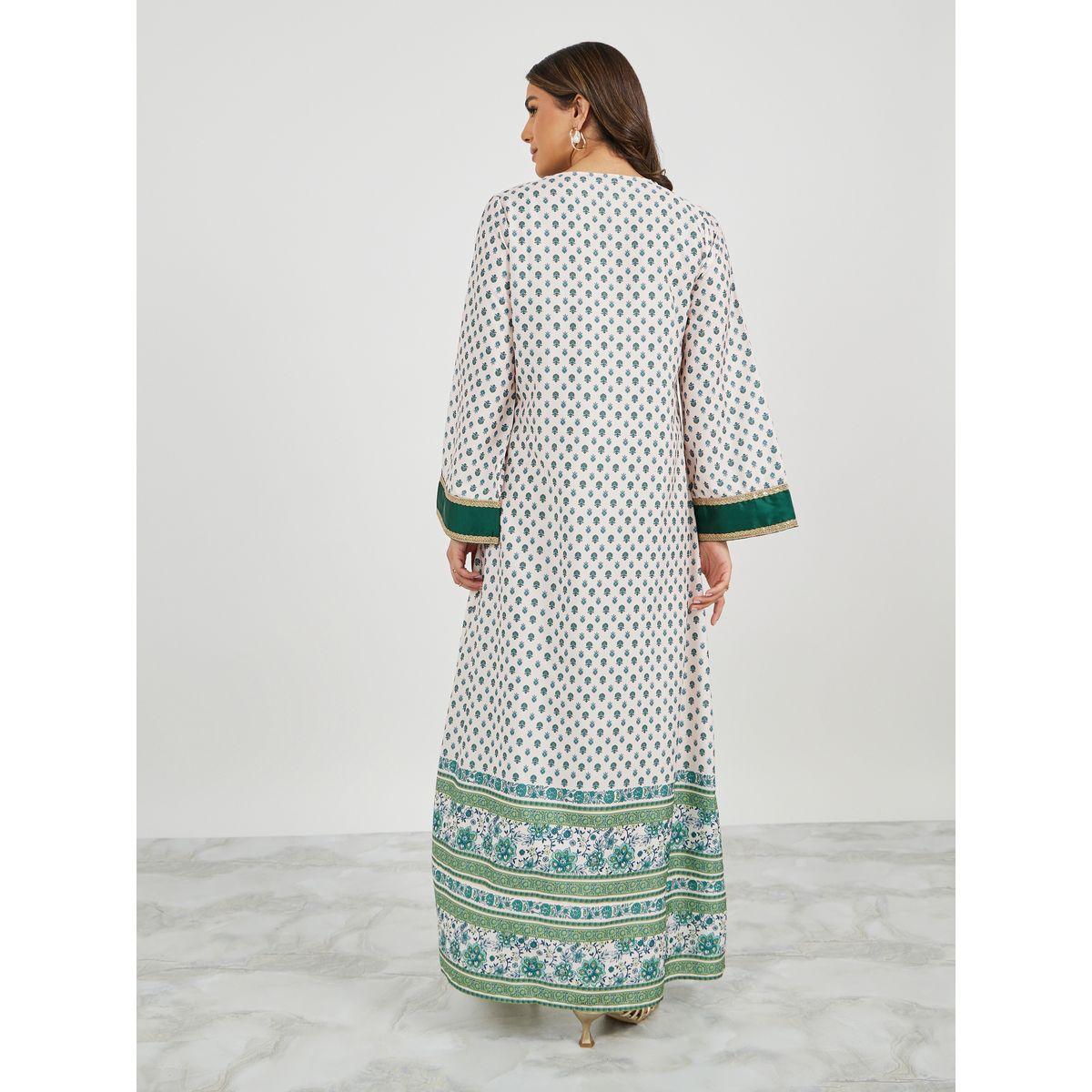 جلابية مطبعة بالكامل وياقة نوتش مع دانتيل-women-arabicclothing-jalabiyas-image-7