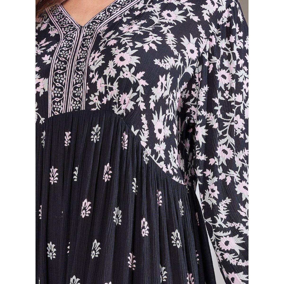 Styli Elevate Floral Print V Neck A-Line Maxi Dress-women-clothing-dresses-image-3