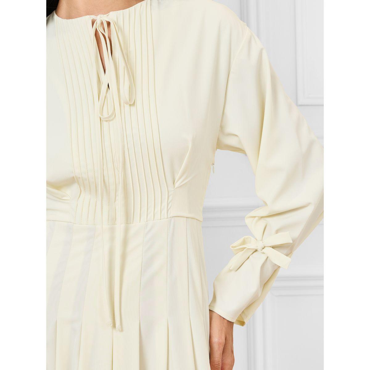 Styli Pleated Tie Up Sleeves A-Line Maxi Dress-women-clothing-dresses-image-3